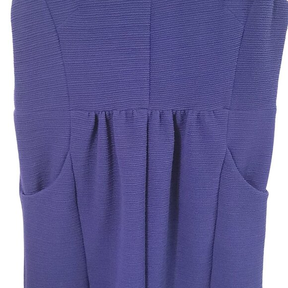 Maeve Ruffled Ottomon Mini Dress XL Ribbed Knit V-Neck Sleeveless Anthropology - Picture 7 of 8